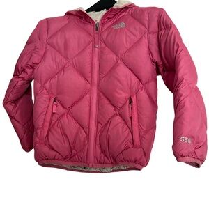 North Face girls 550 reversible puffer jacket